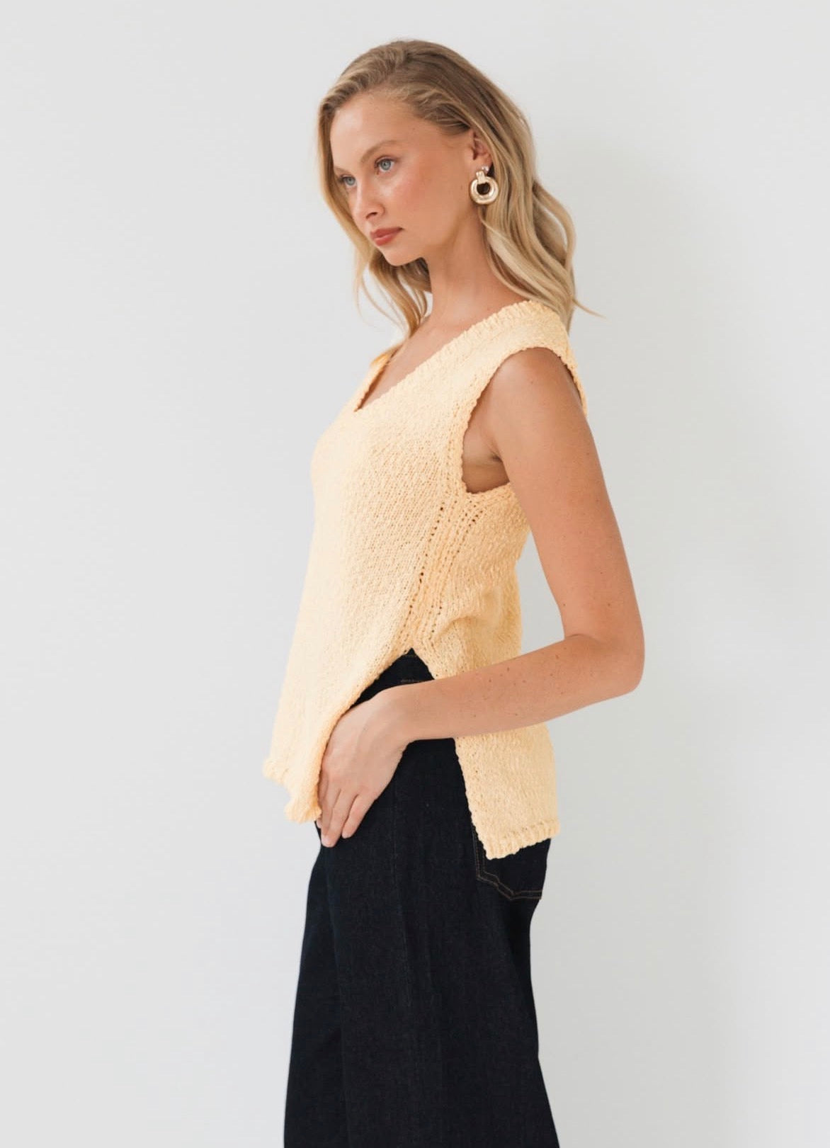 Side Split Knit Vest