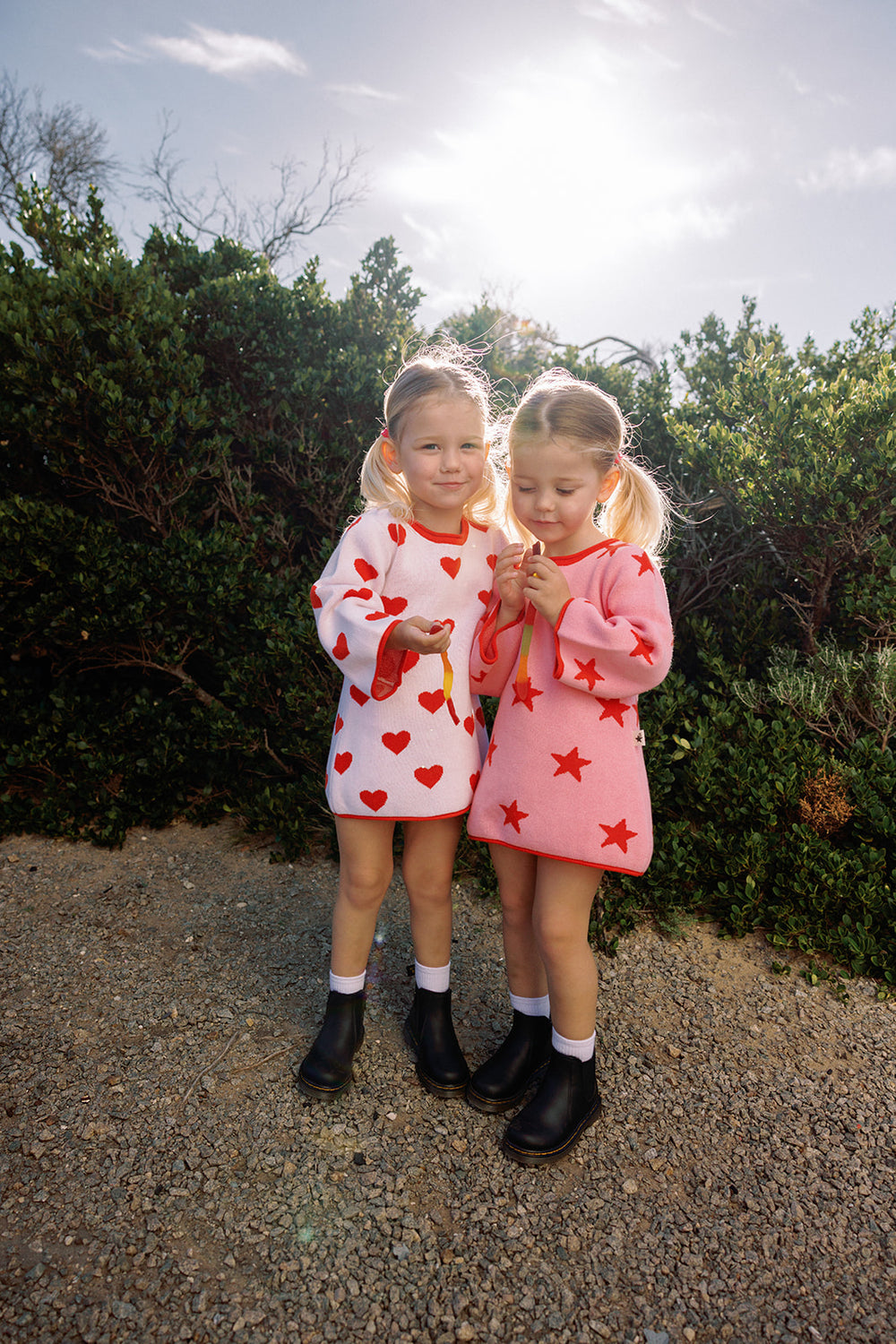 Lucky Stars Dress - Red + Pink