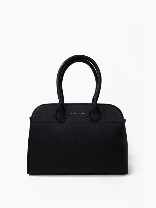 Clemence Black Pebbled Handbag