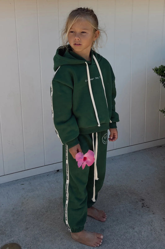 Kids Cloud Racer Hoodie - Forest