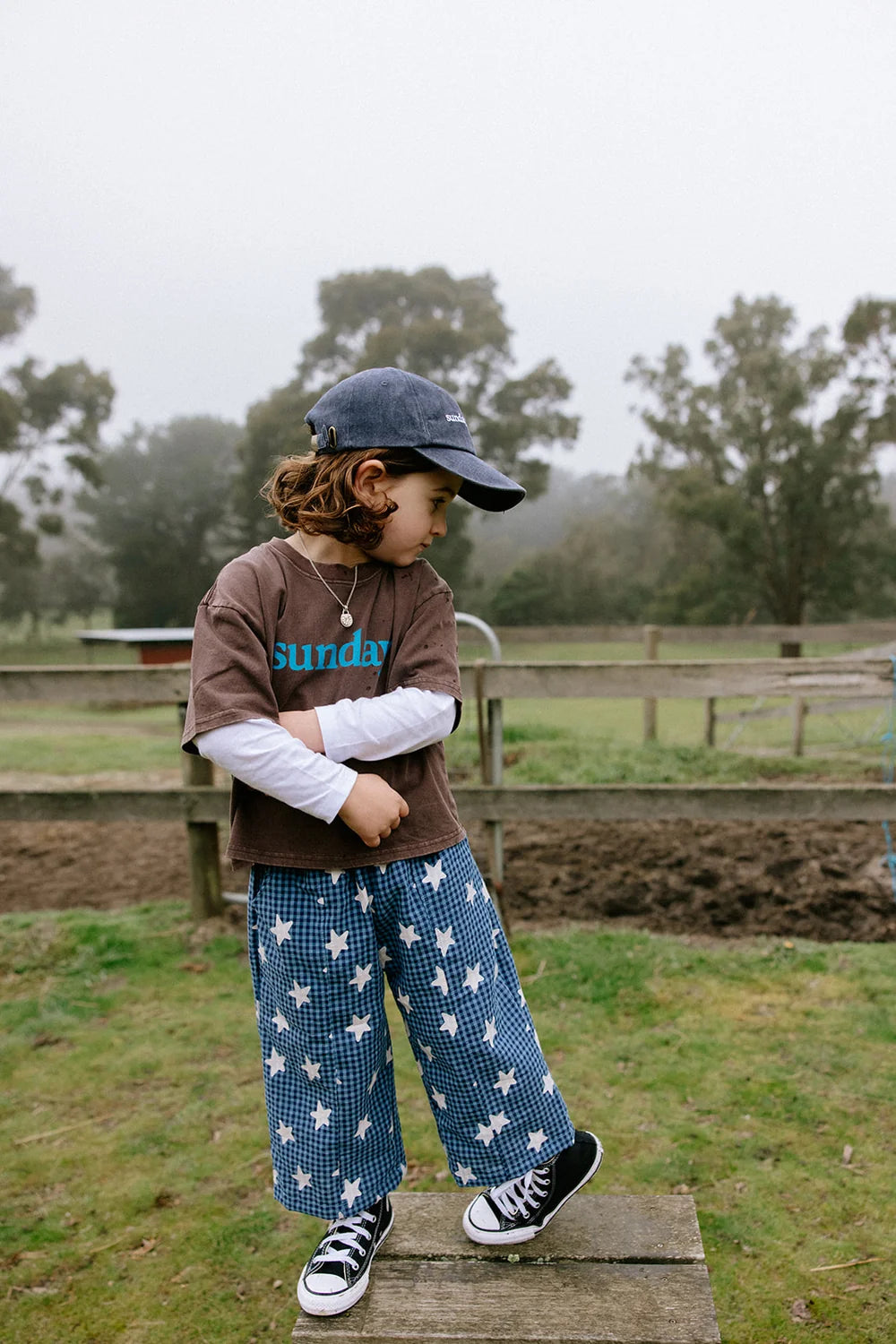Dusty Star Pant - Blue Gingham
