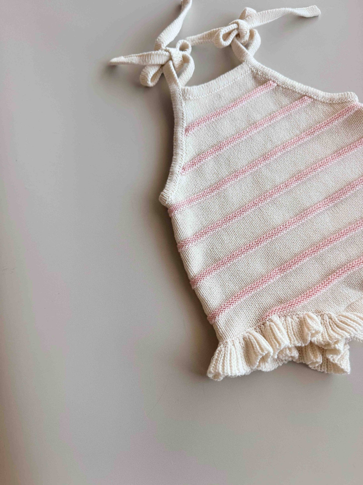 Raised Stripe Pointelle Romper - COMING SOON