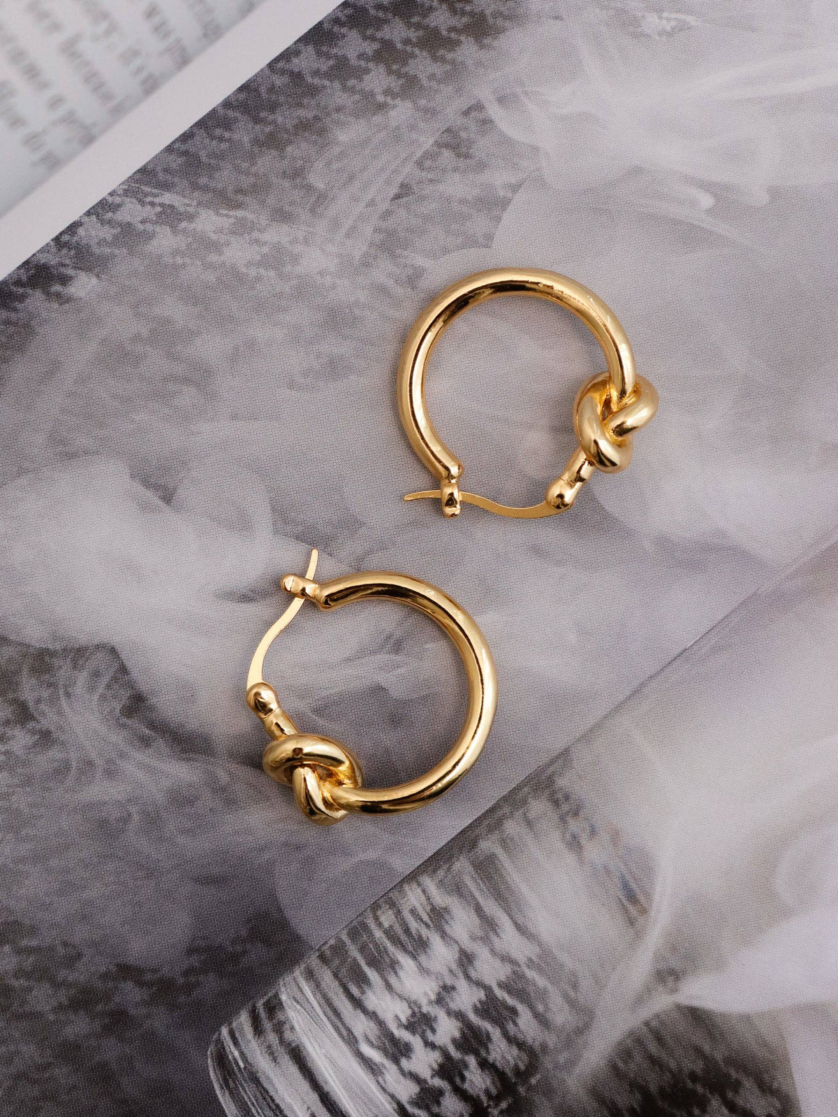 Corrina 18K Gold Plated Knot Hoop Earrings