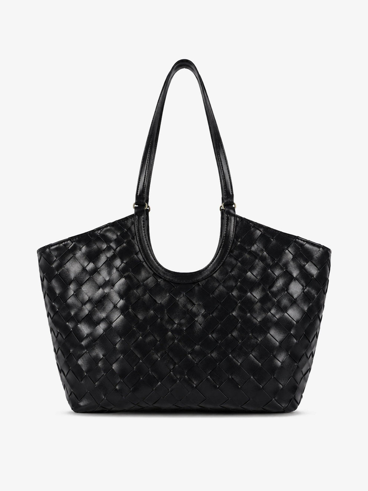 The Everyday Black Woven Tote Bag