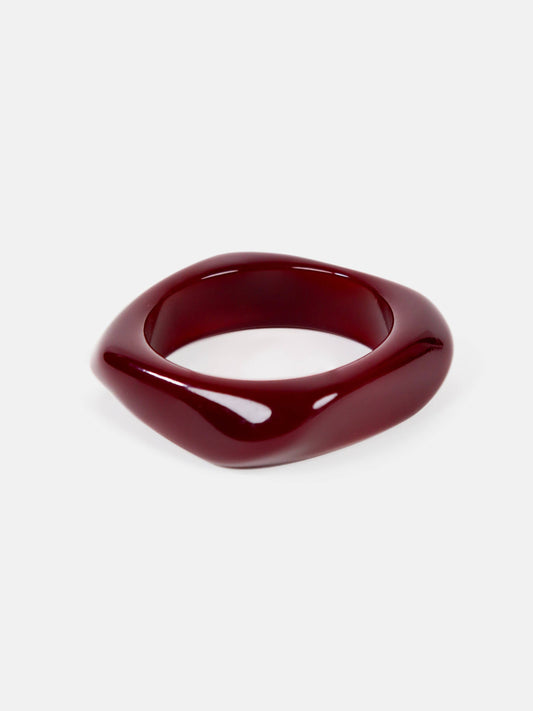 Angular Cuff Bangle in Wine
