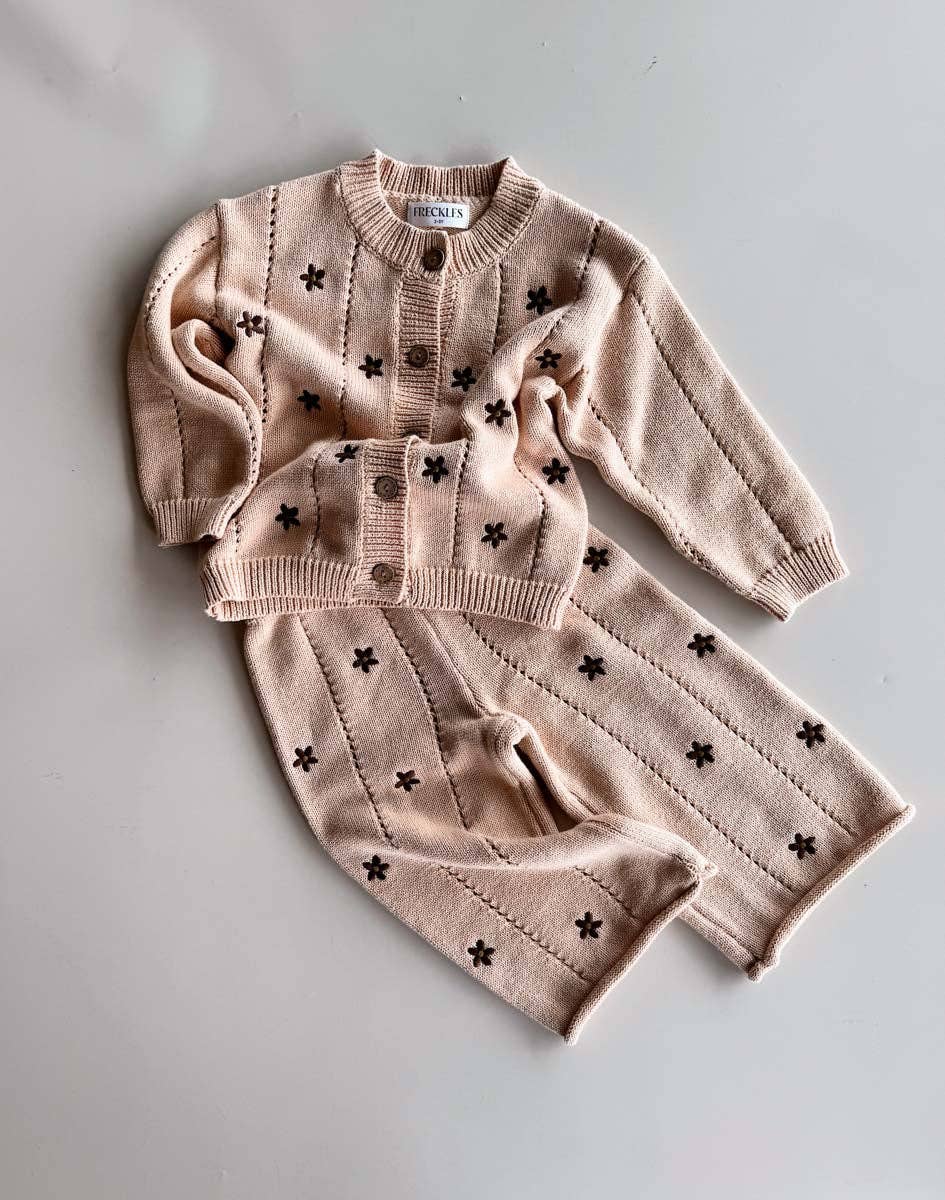 Brown Daisy Knit Set - COMING SOON