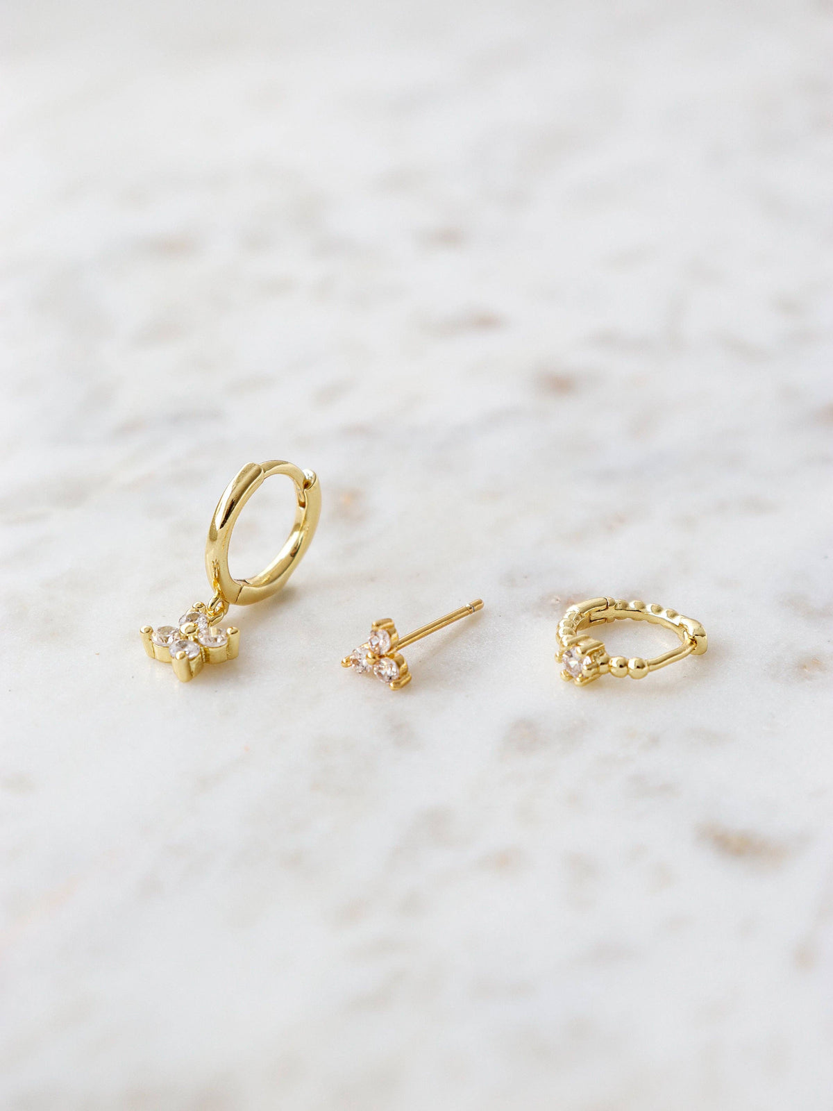 Celin Gold Stacker Earring Set