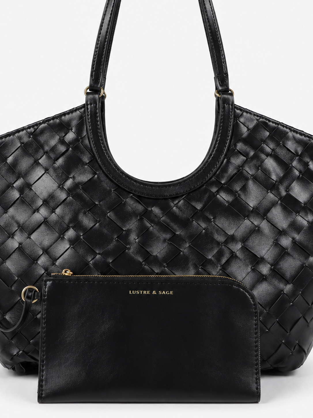 The Everyday Black Woven Tote Bag