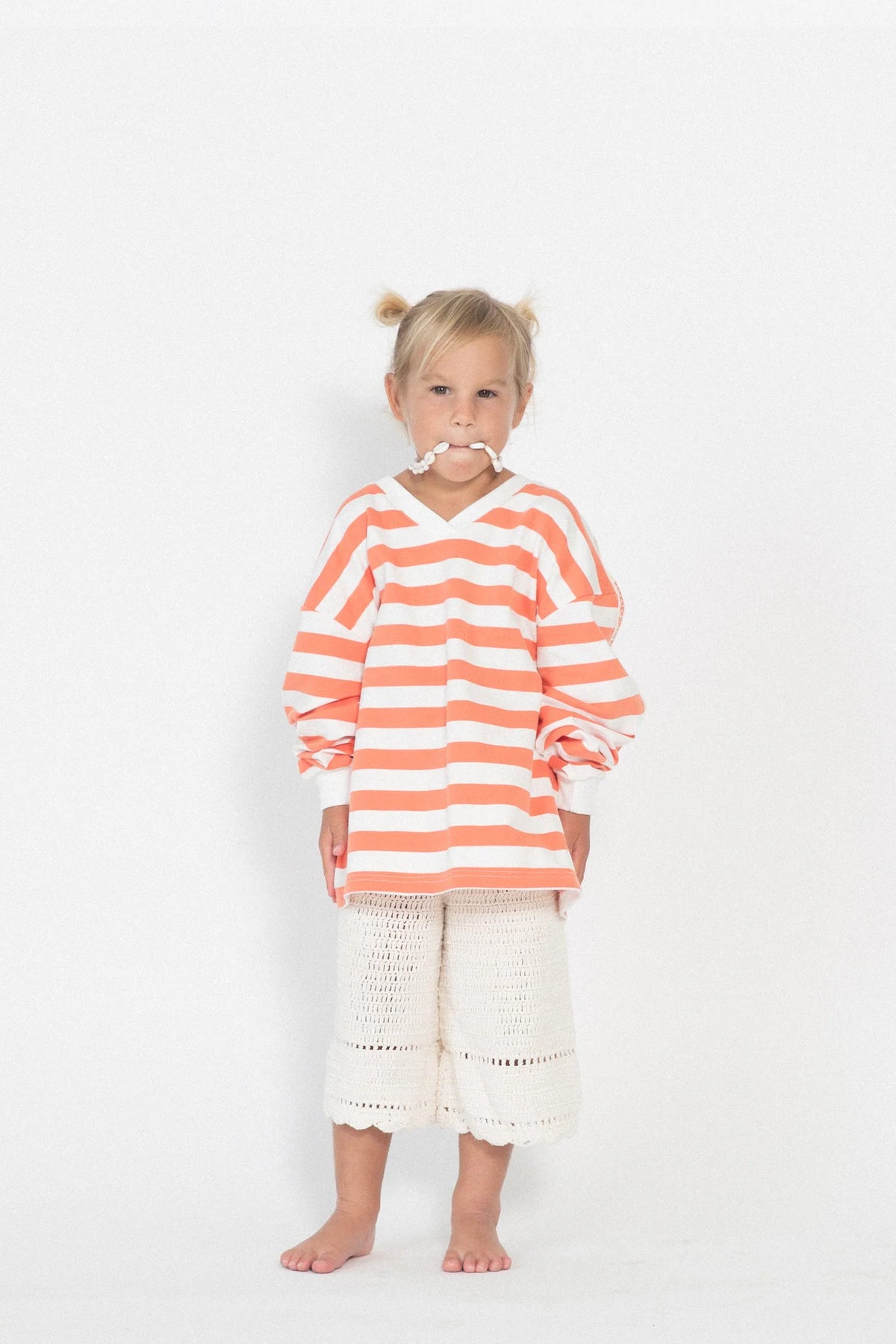 Kids Nautical Long Sleeve Tee - Tangerine