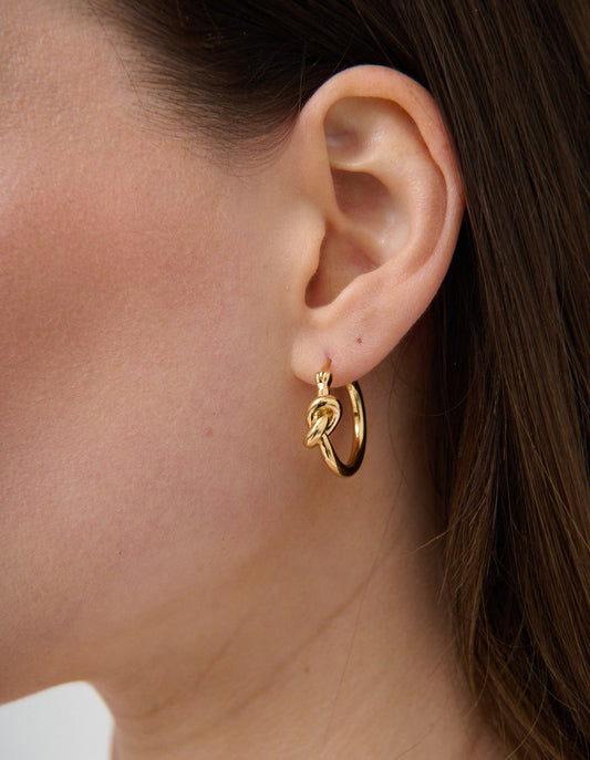 Corrina 18K Gold Plated Knot Hoop Earrings