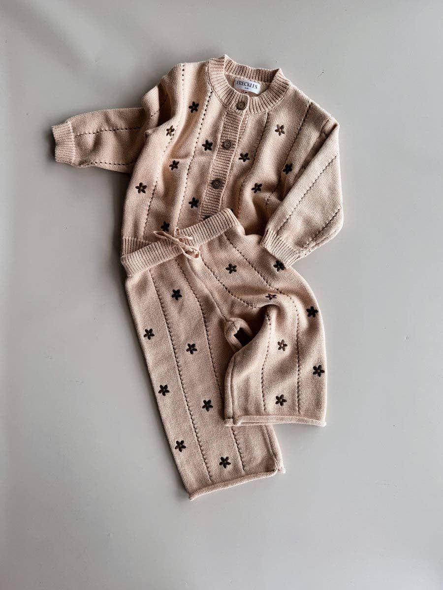Brown Daisy Knit Set - COMING SOON