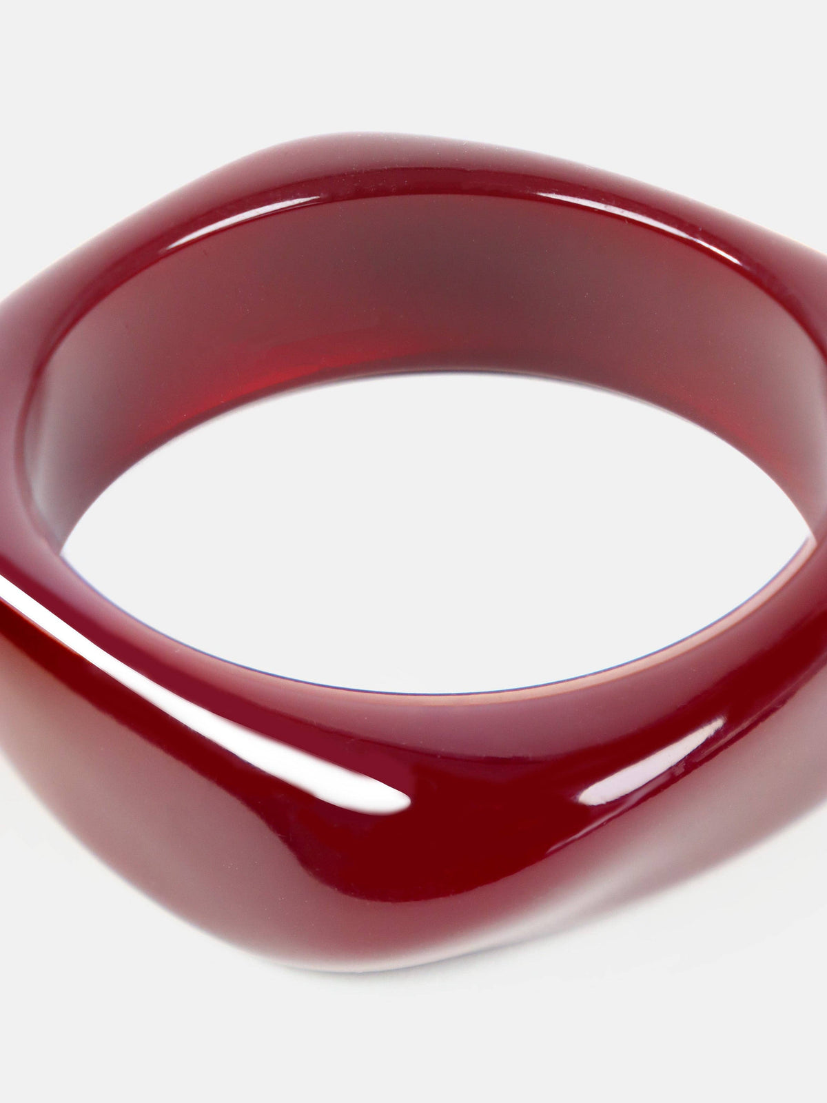 Angular Cuff Bangle in Wine