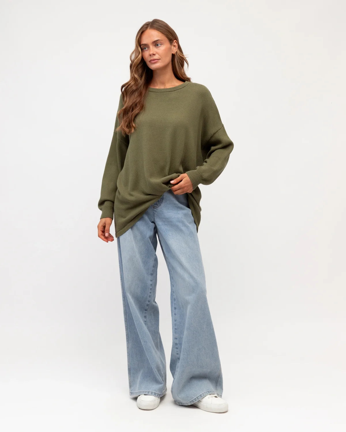 Oversized Tuck Front Knit Tee