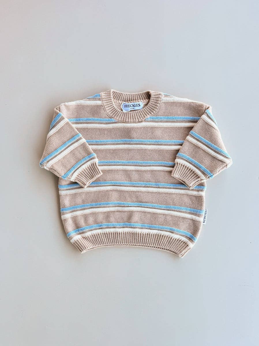 Raised Stripe Knit SET   Oat/Arctic/Snow