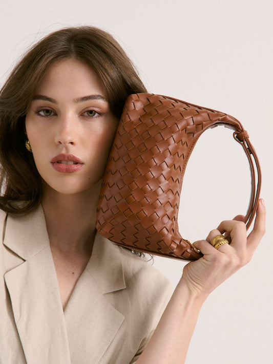 Cleo Tan Woven Handbag