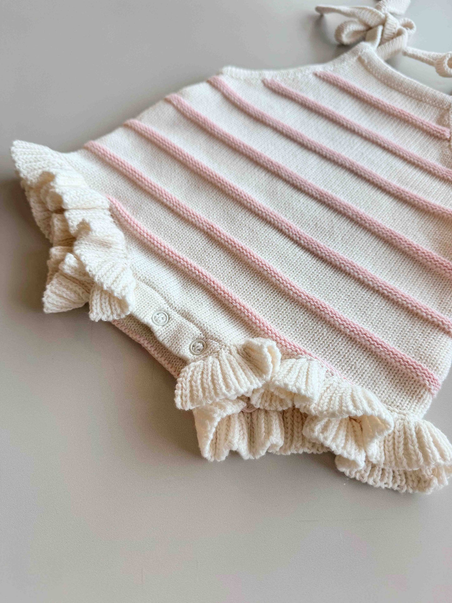 Raised Stripe Pointelle Romper - COMING SOON