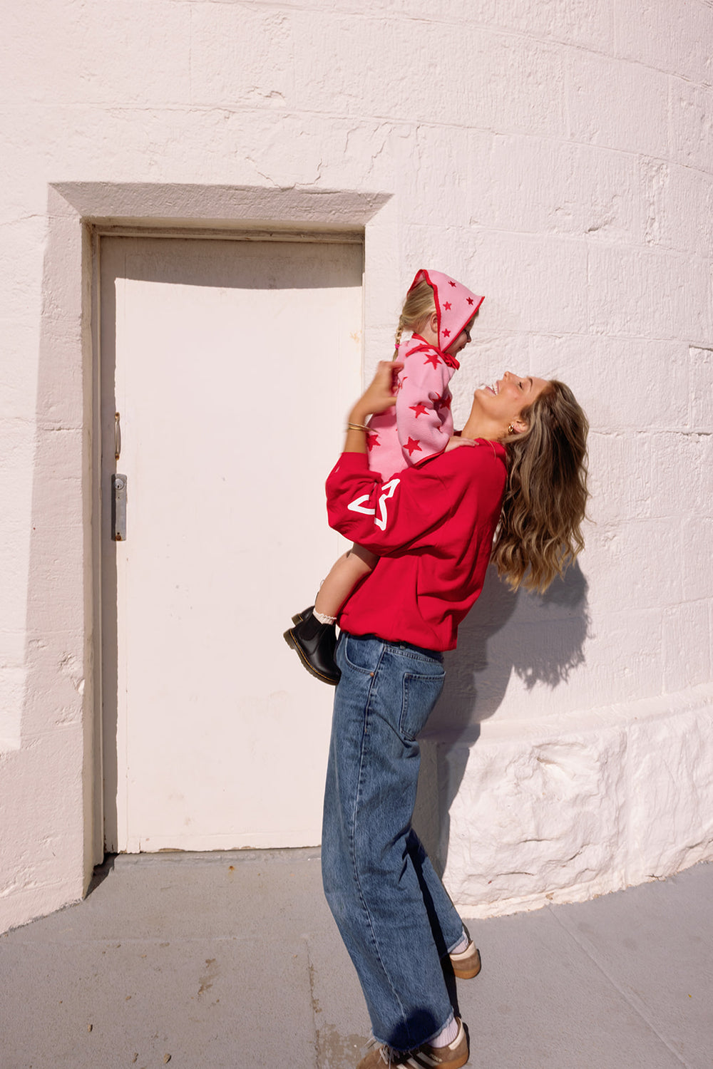 Adult Siblings Red Sweater