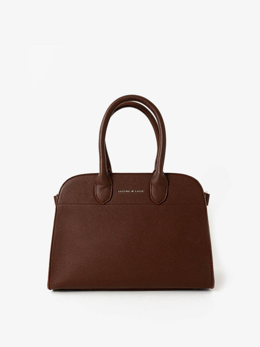 Clemence Brown Pebbled Handbag