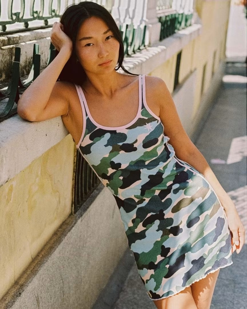 Camo Hibiscus Mini Dress