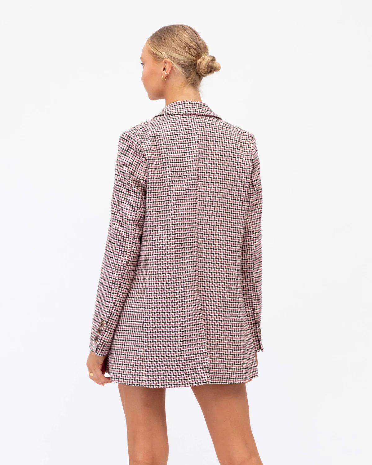 Pink Houndstooth Blazer
