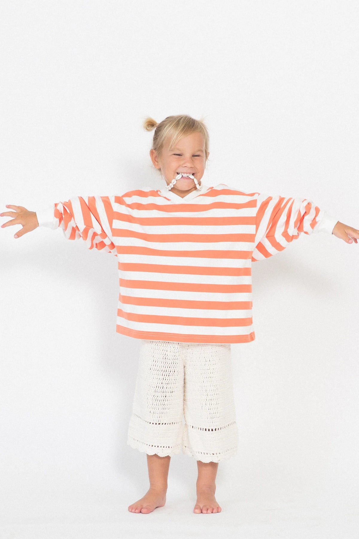 Kids Nautical Long Sleeve Tee - Tangerine