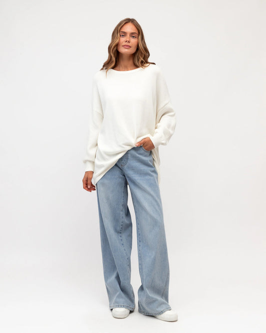 Oversized Tuck Front Knit Tee