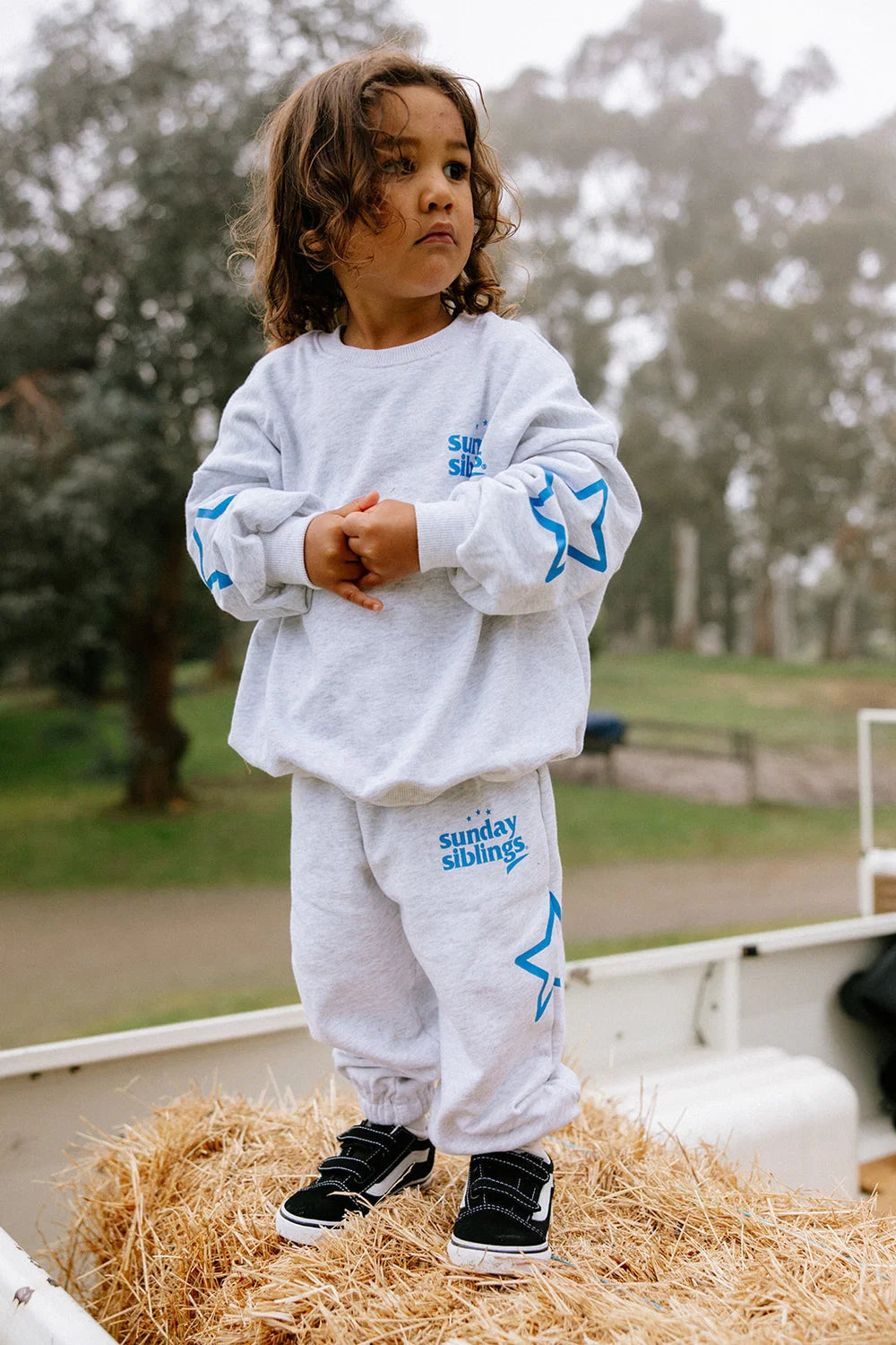 Siblings Set - Grey + Blue TRACK PANTS