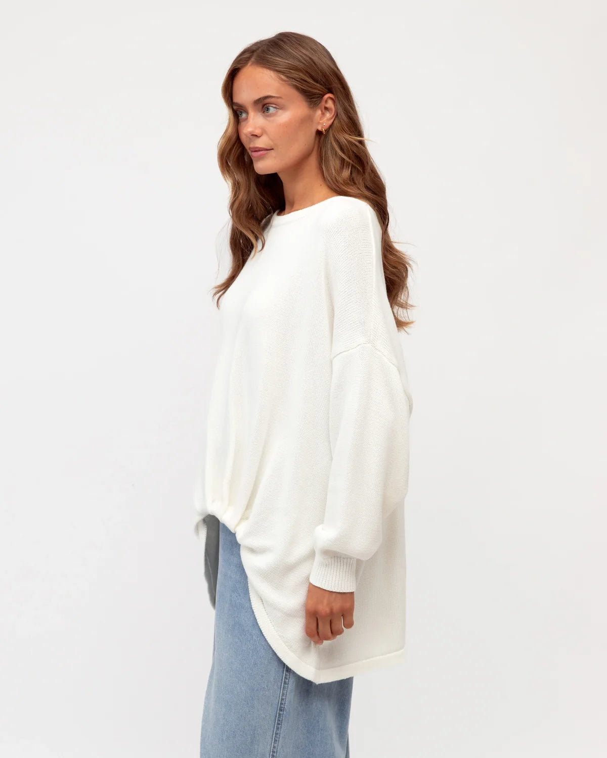 Oversized Tuck Front Knit Tee