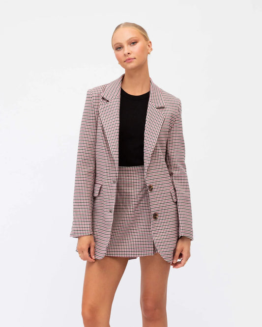 Pink Houndstooth Blazer