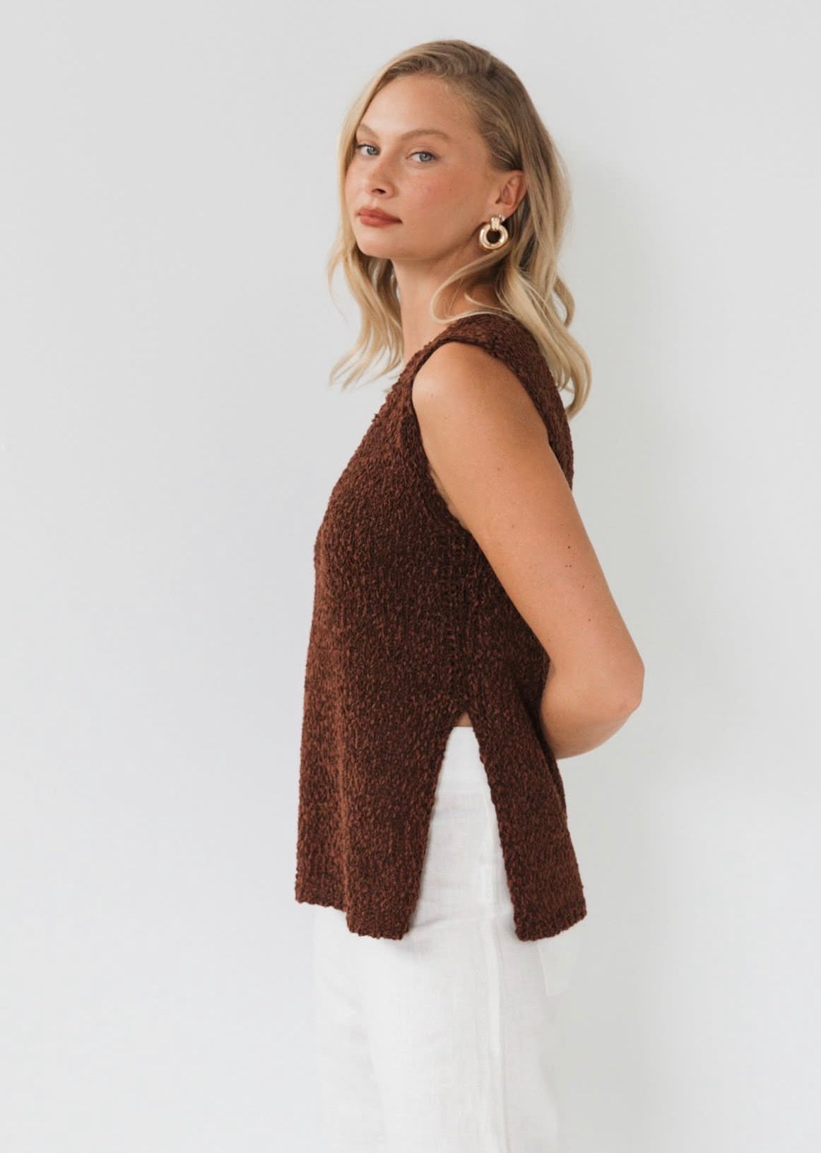 Side Split Knit Vest