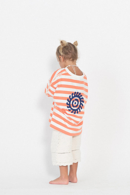 Kids Nautical Long Sleeve Tee - Tangerine