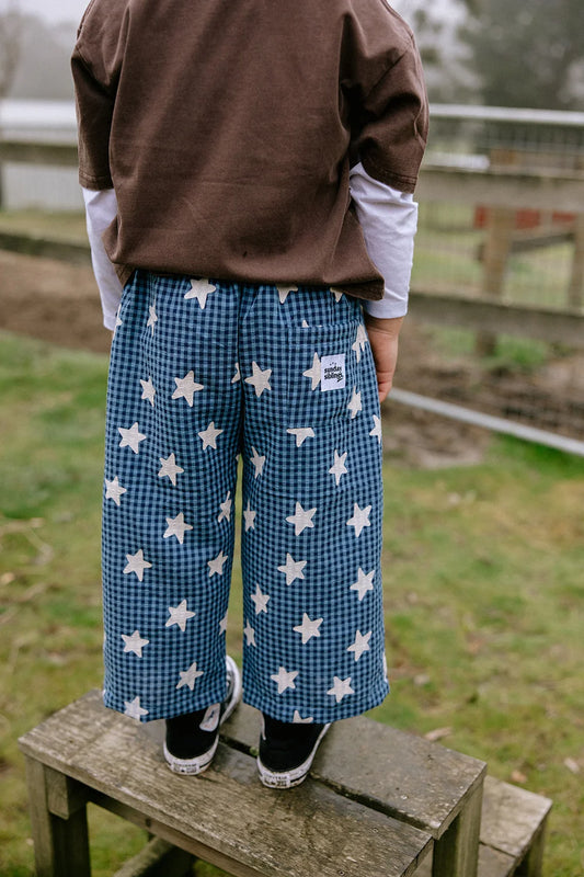 Dusty Star Pant - Blue Gingham