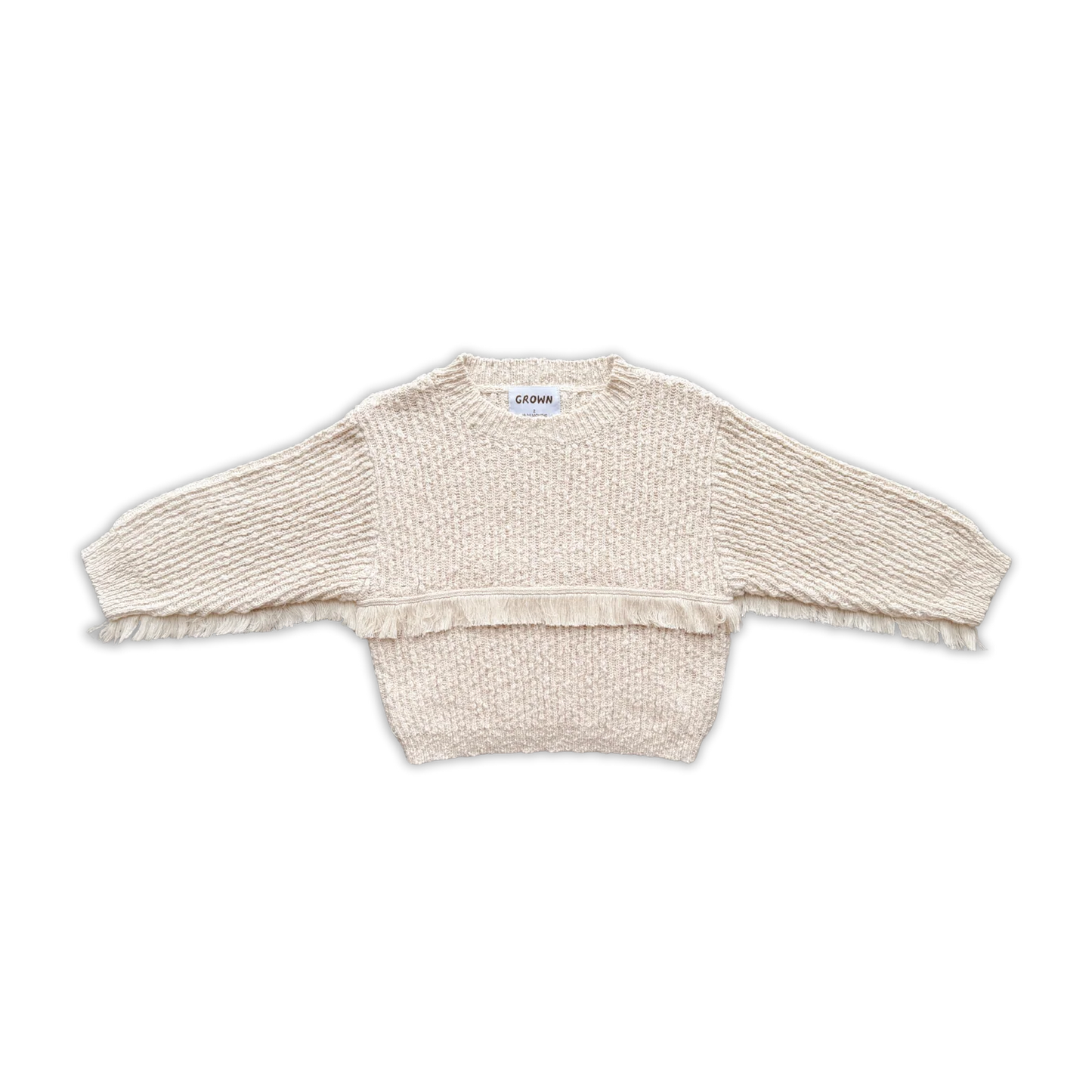Organic Fringe Rib Knit Pull Over