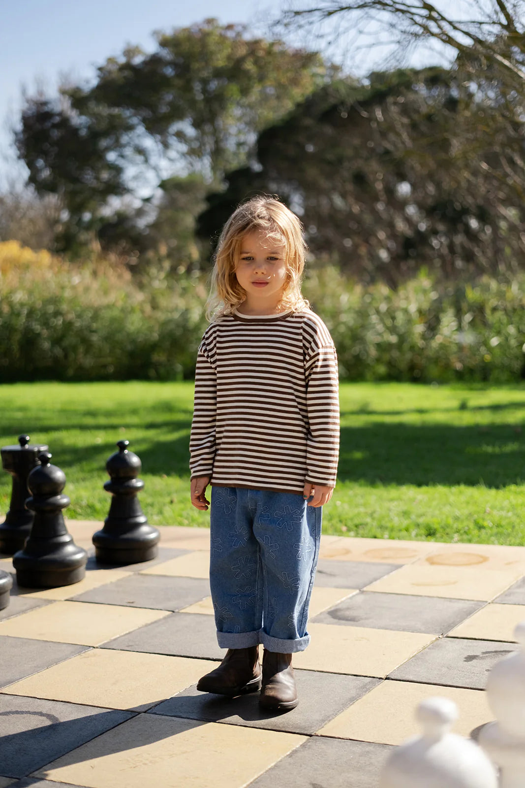 Organic Essential Stripe LS Knit Tee