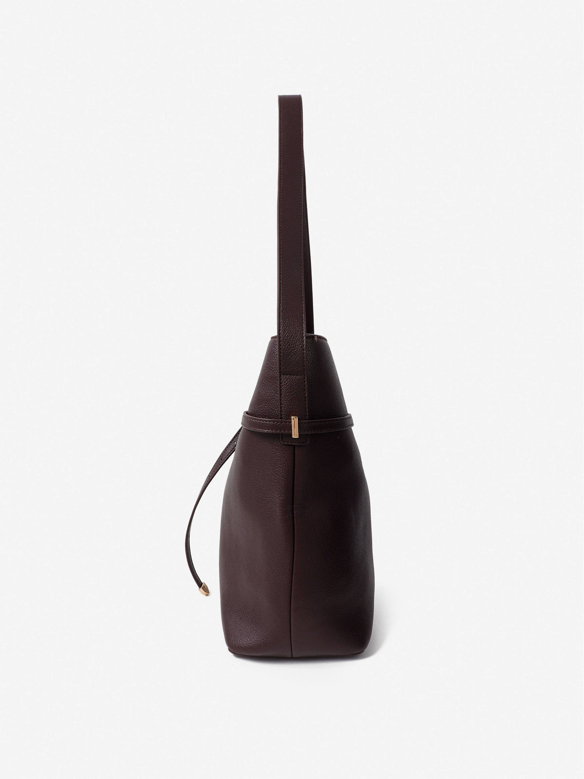 Leonie Brown Belted Bucket Bag