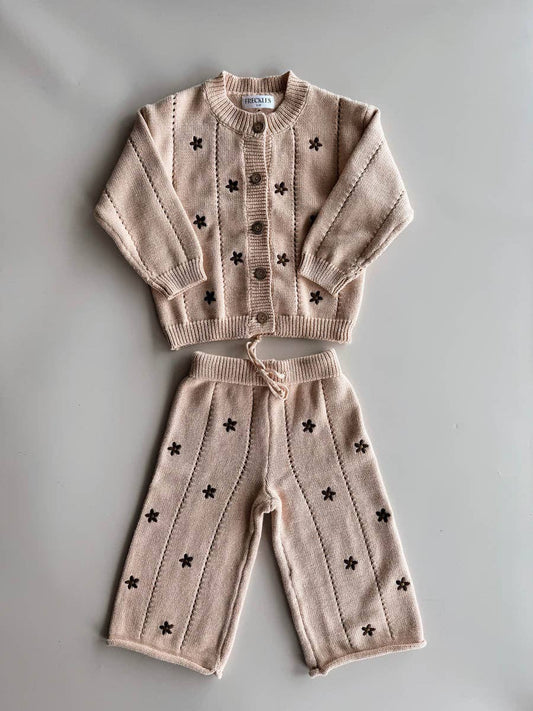 Brown Daisy Knit Set - COMING SOON