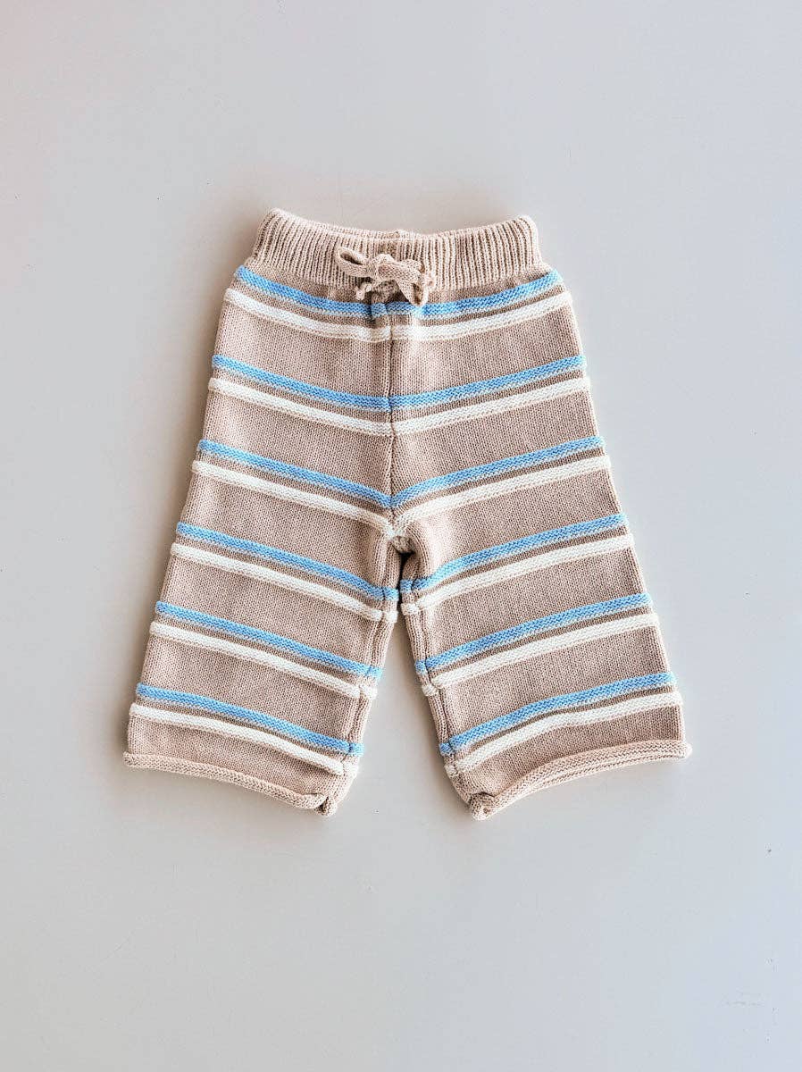 Raised Stripe Knit SET   Oat/Arctic/Snow