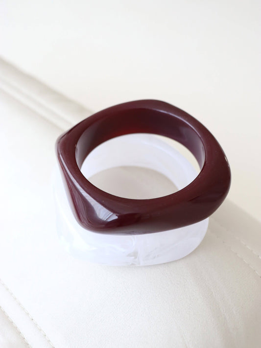 Angular Cuff Bangle in Wine