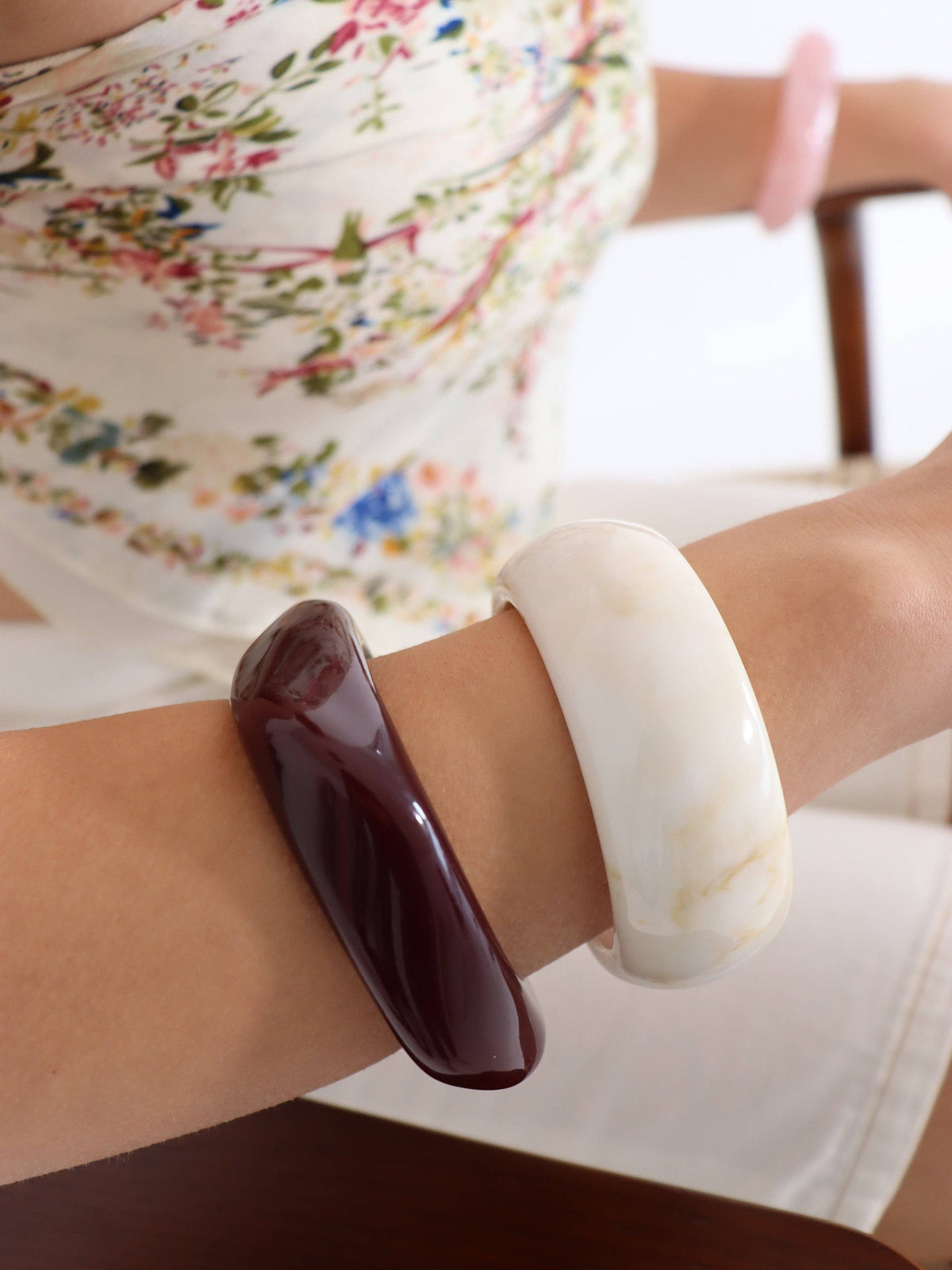 Angular Cuff Bangle in Wine