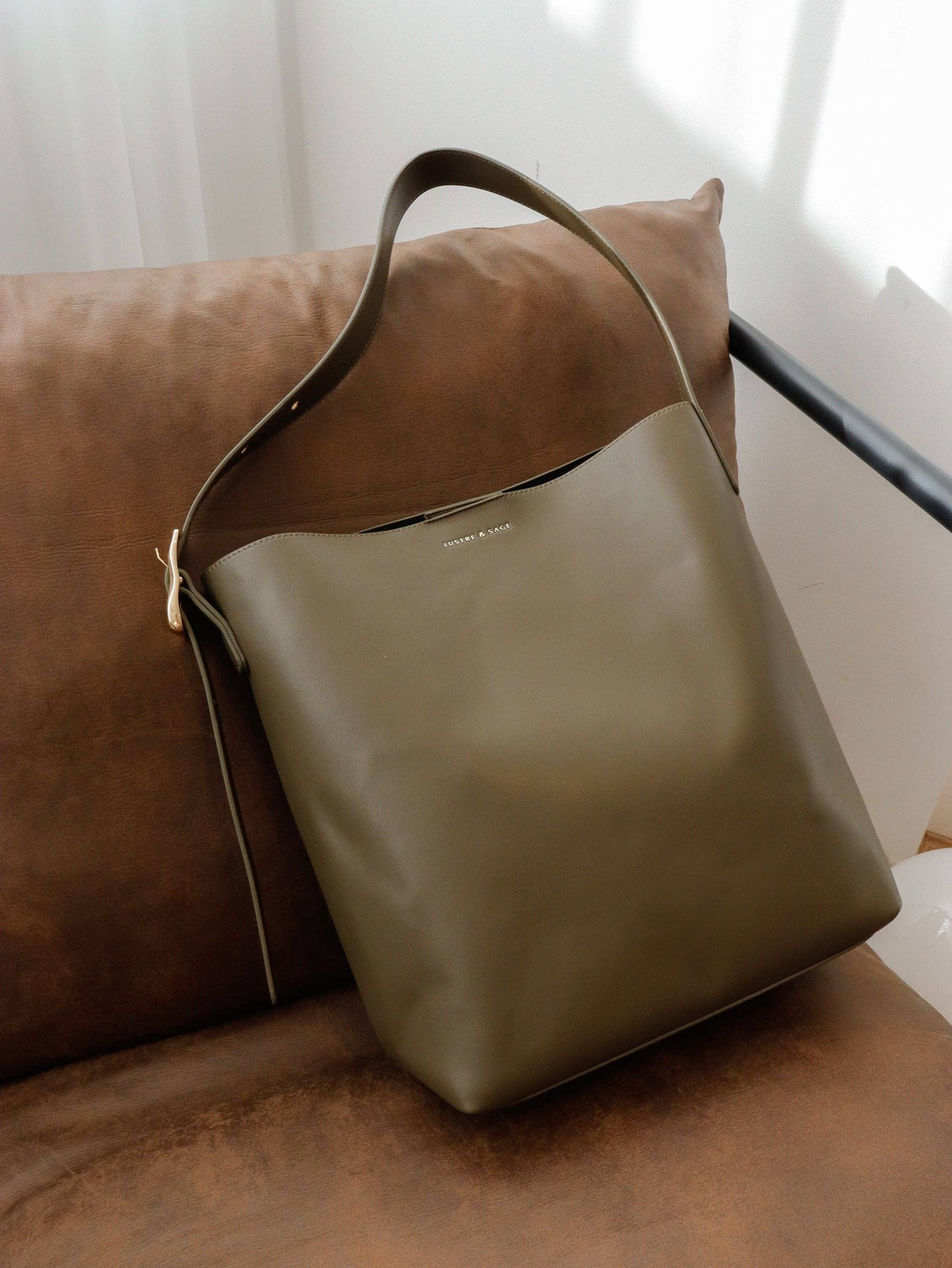 Gwen Olive Bucket Bag