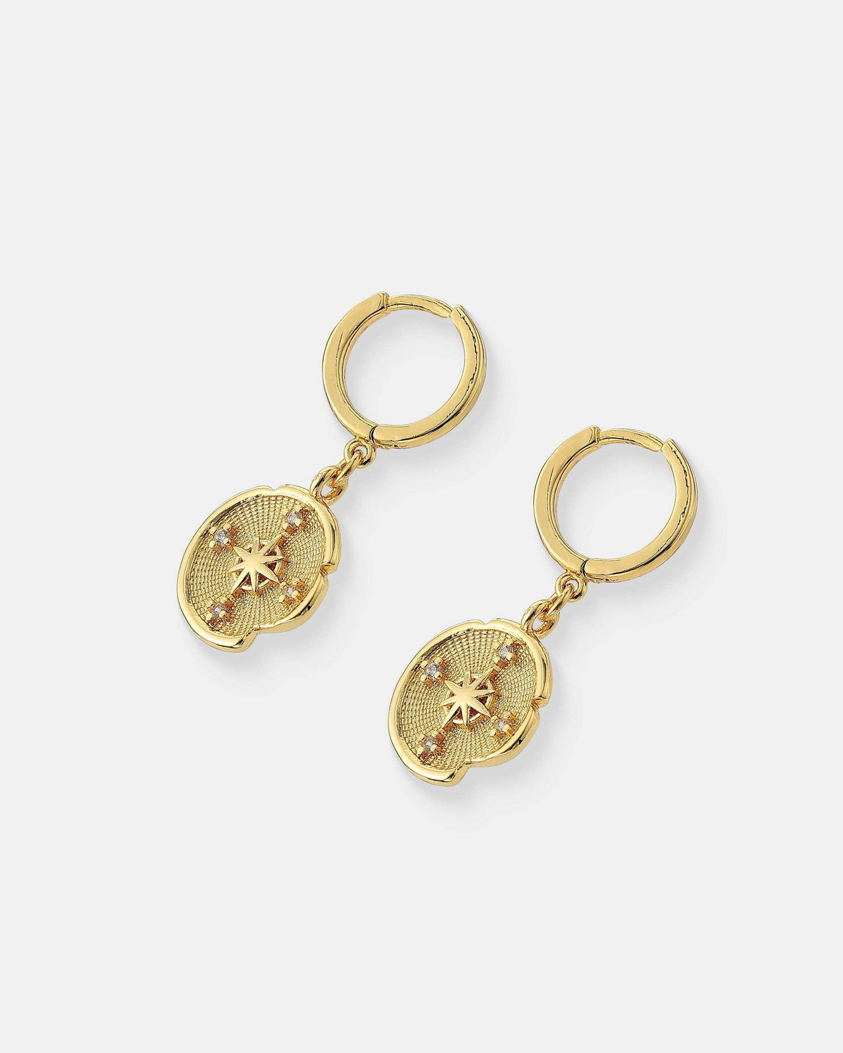Eclipse 18K Gold Plated Drop Hoop Earrings
