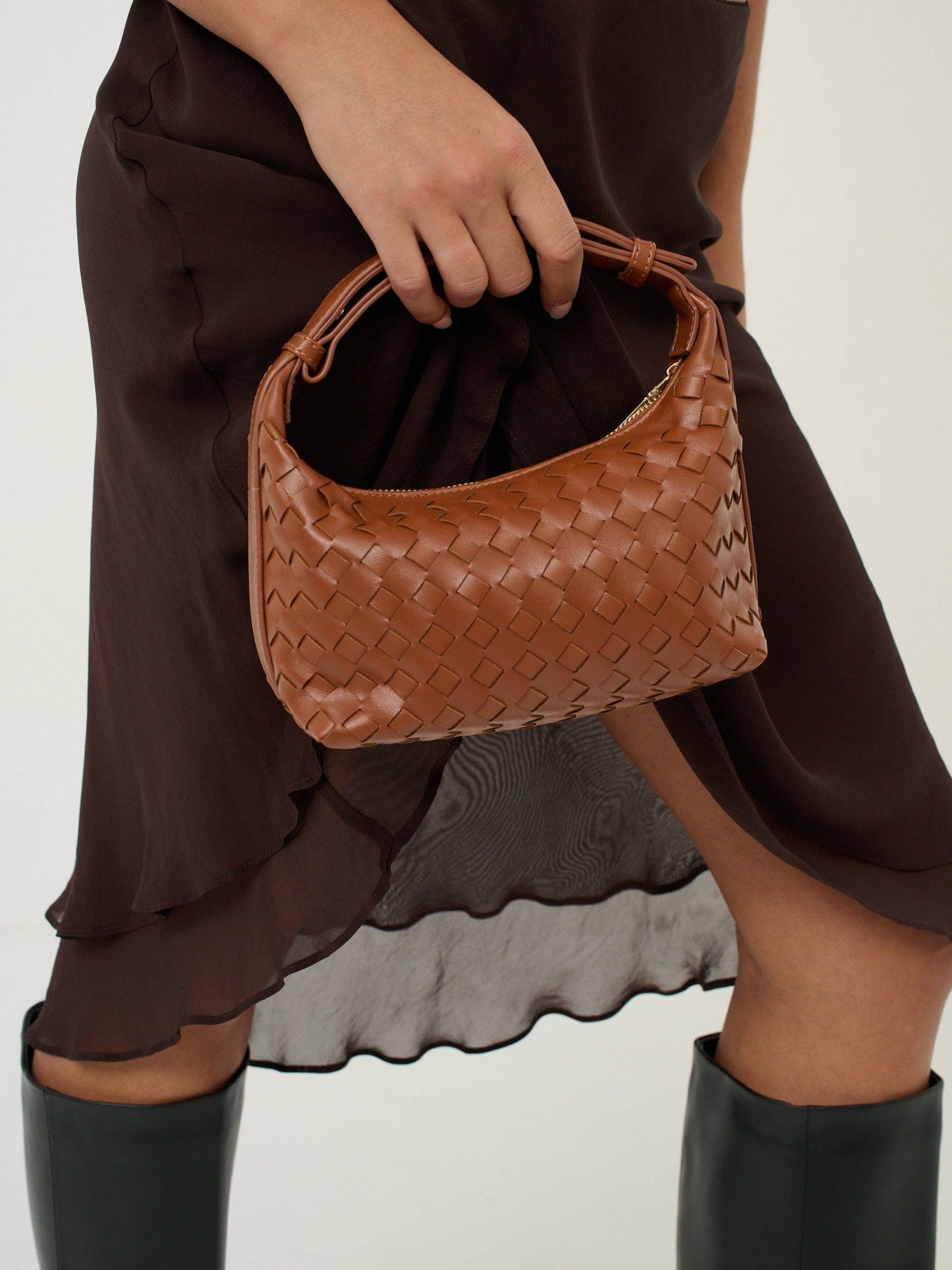 Cleo Tan Woven Handbag