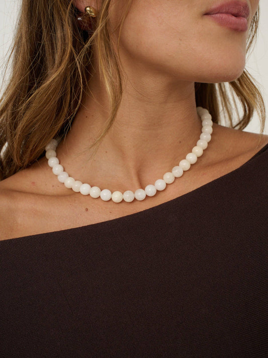 Talia Cream Beaded Necklace