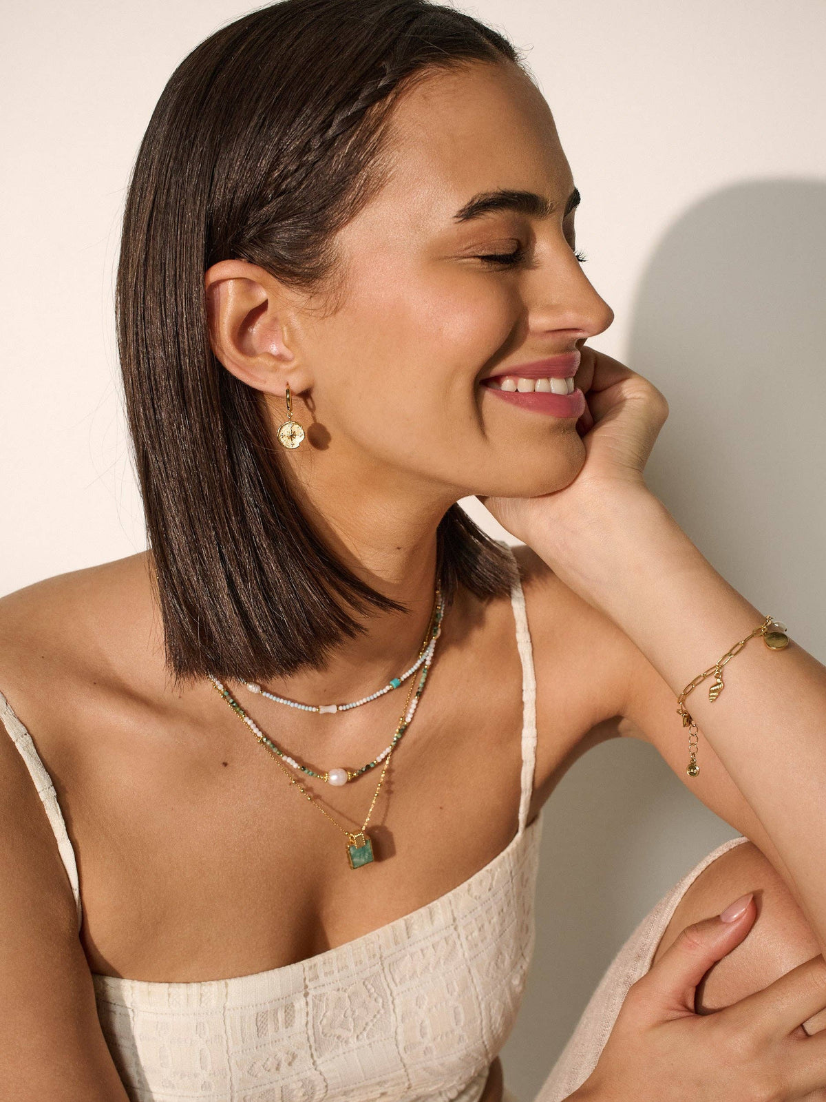 Eclipse 18K Gold Plated Drop Hoop Earrings